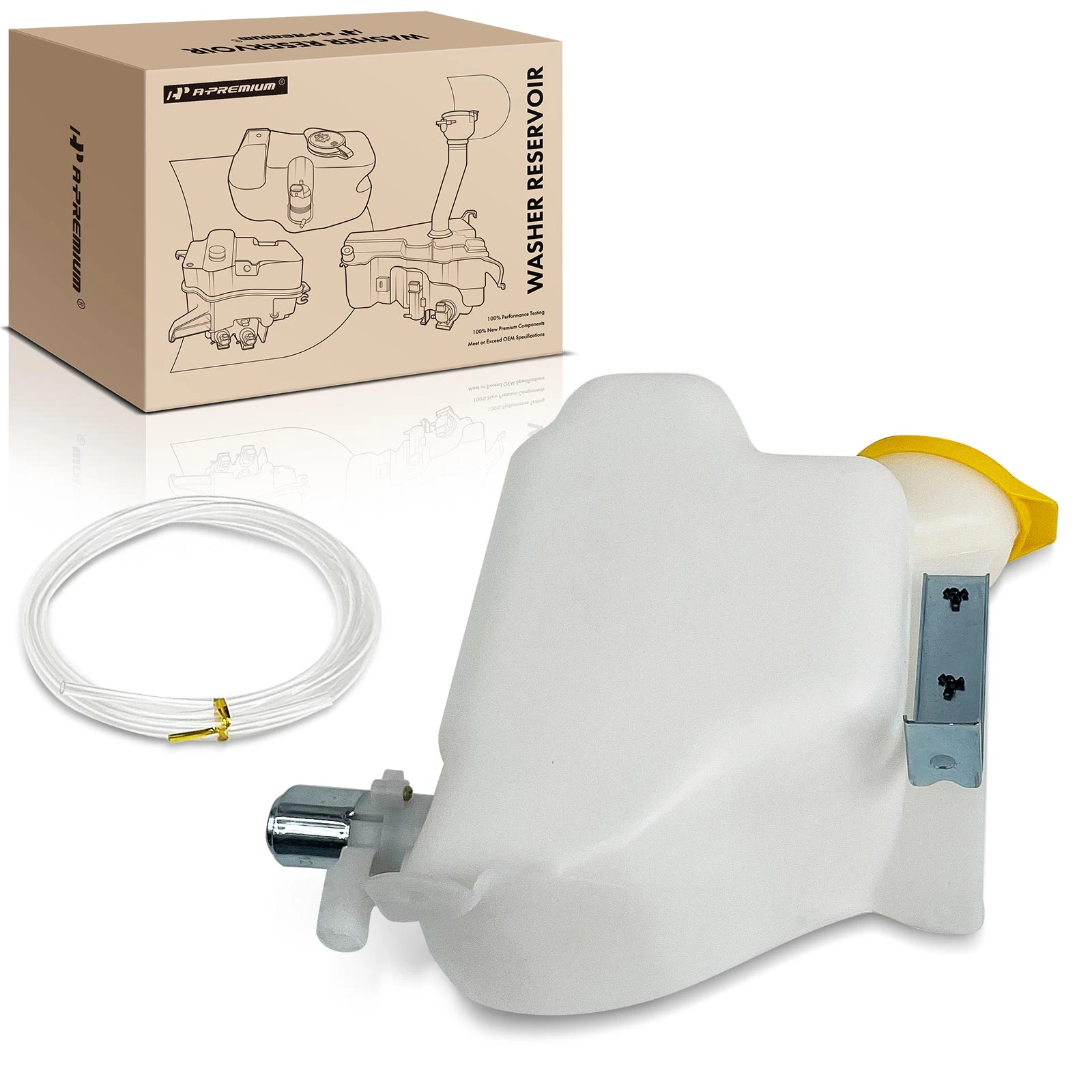 Windshield Washer Reservoir with Cap & Single Pump