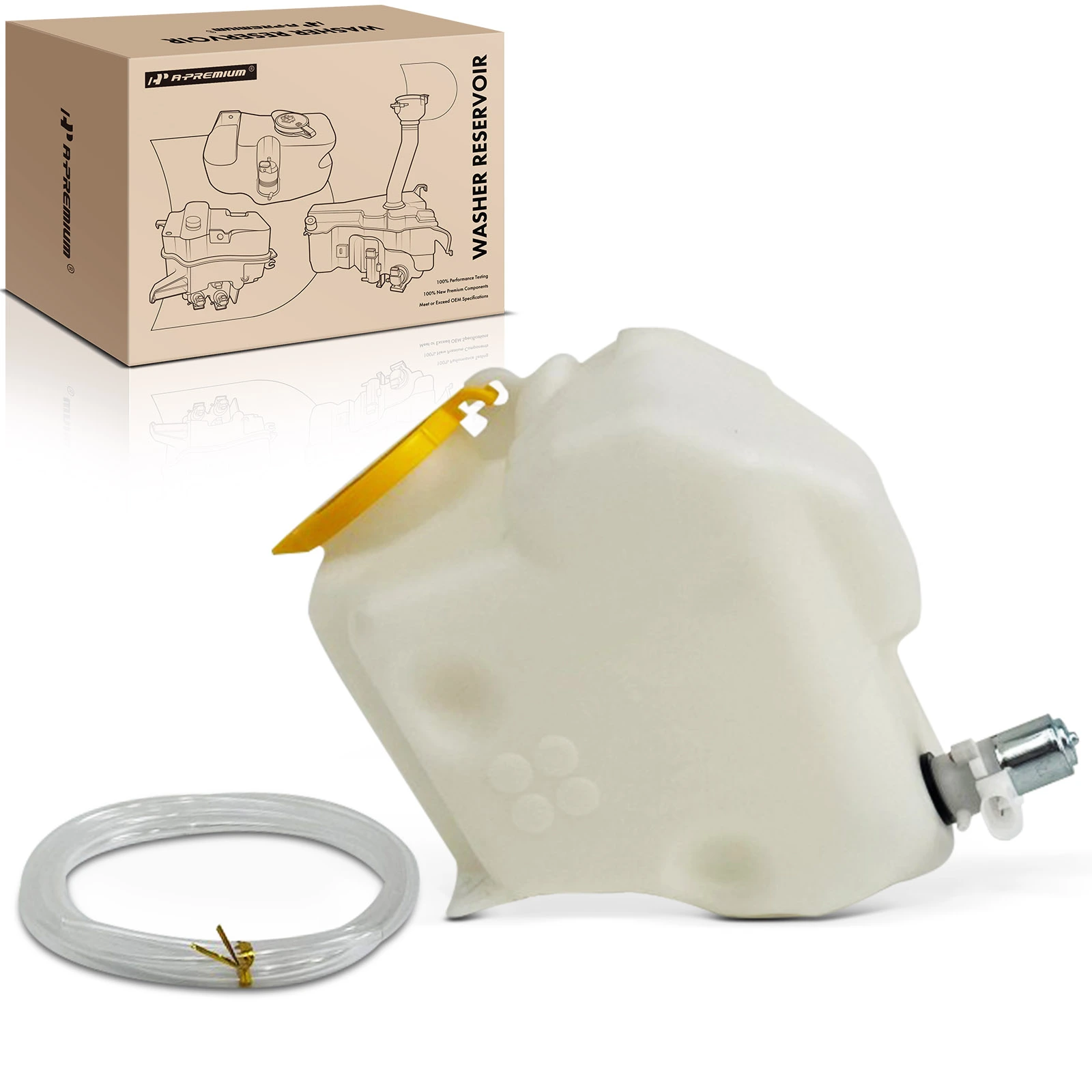 Windshield Washer Reservoir with Single Pump & Cap