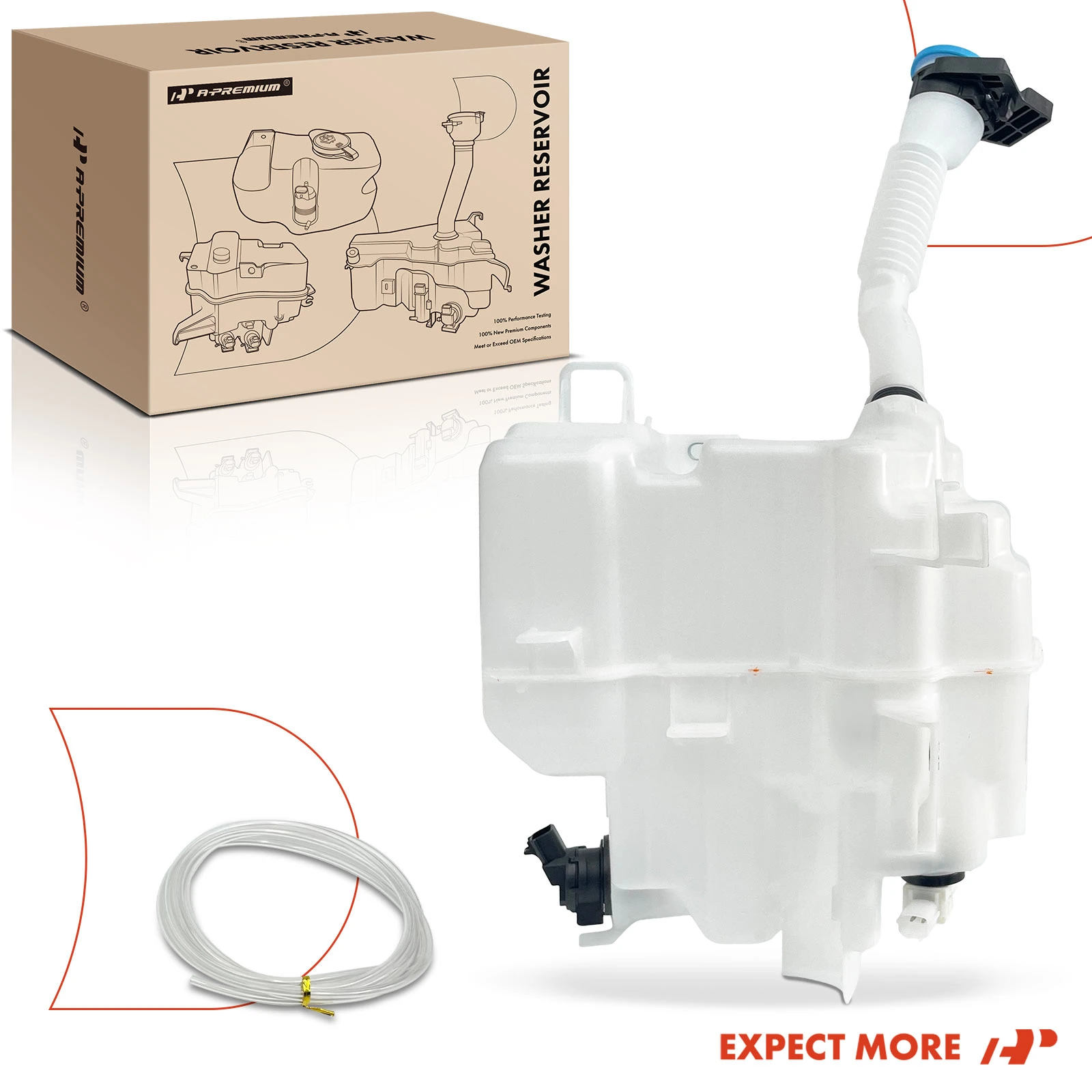 A-Premium Windshield Washer Reservoir Tank For 1997-2003 Nissan Pathfinder - Includes Pump, Neck & Cap